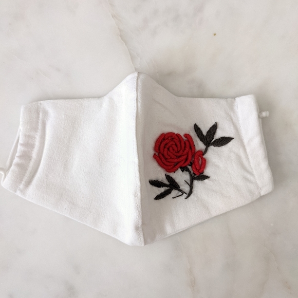 Handmade Embroidered Pocket Filter Face Mask - Picture 2 of 5